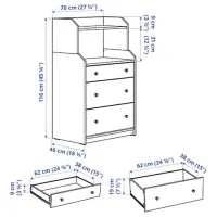 Comodă Ikea Hauga 116 x 70 x 46 / MDF / Gray photo 6