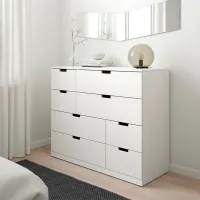Comodă Ikea Nordli 99 x 120 x 47 / MDF / Alb photo 4