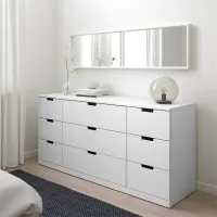 Comodă Ikea Nordli 76 x 160 x 47 / MDF / Alb photo 3