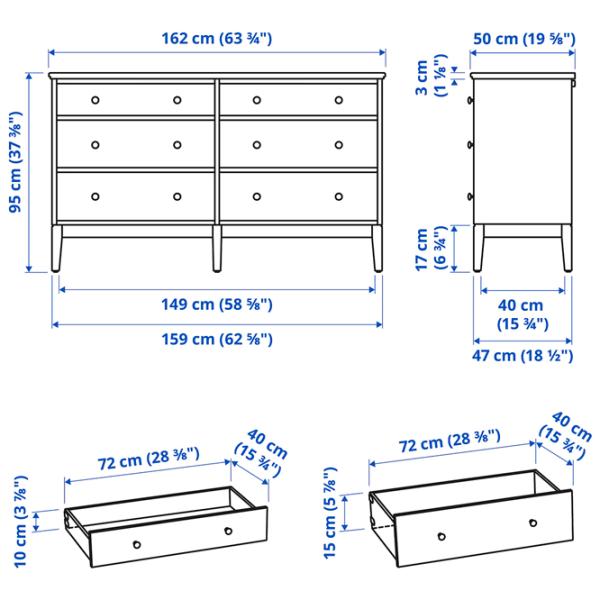 Comodă Ikea Idanas 95 x 162 x 50 / MDF / Alb photo 7