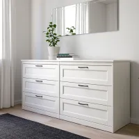 Comodă Ikea Songesand 81 x 161 x 50 / MDF / Alb photo 2
