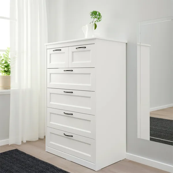 Comodă Ikea Songesand 126 x 82 x 50 / MDF / Alb photo 5