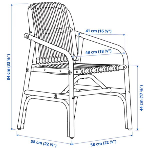 Кухонный стул Ikea Salno Искусственный ротанг/ Натуральный  photo 5
