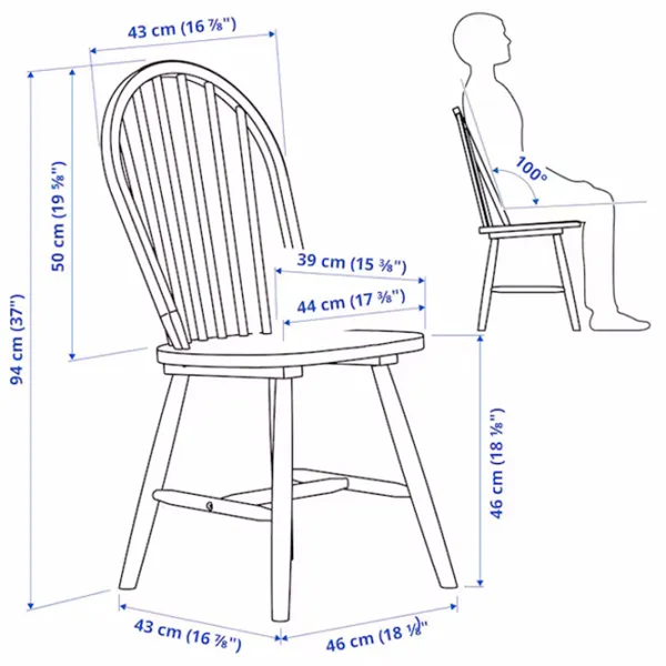 Кухонный стул Ikea Skogsta Массив/ Натуральный  photo 7