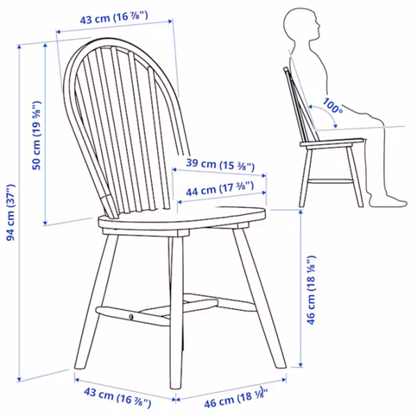 Кухонный стул Ikea Skogsta Массив/ Натуральный  photo 7