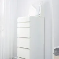 Comodă Ikea Malm 123 x 40 x 48.5 / MDF / Alb photo 3
