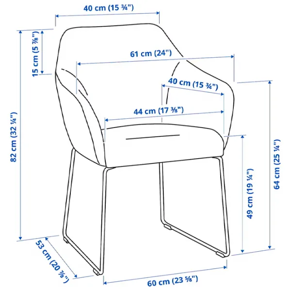 Кухонный стул Ikea Tossberg/Gunnared Полиэстер/ Тёмно-серый Черный photo 6