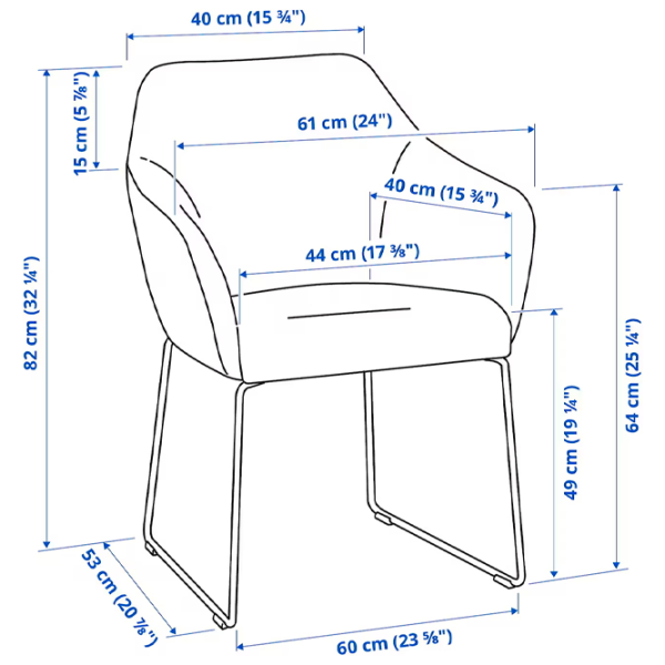 Кухонный стул Ikea Tossberg/Gunnared Полиэстер/ Тёмно-серый Черный photo 6