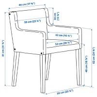 Scaun de bucătărie Ikea Marenas/Gunnared Stofă/ Beige Black photo 8