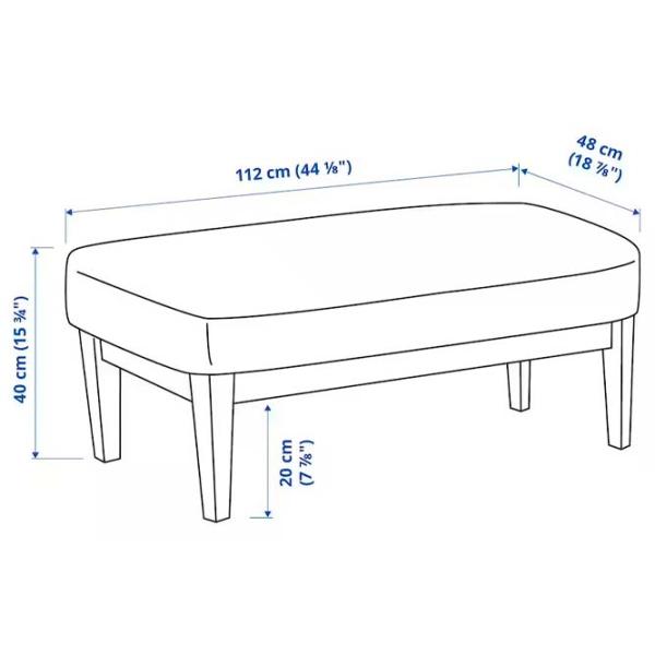 Banchetă Ikea Ekenaset Grey Turquoise / Lemn photo 5