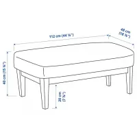 Банкетка Ikea Ekenaset Серо-Бирюзовый / Дерево photo 5