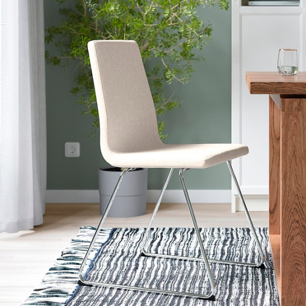 Кухонный стул Ikea Lillanas/Gunnared Ткань/ Бежевый Хром photo 2