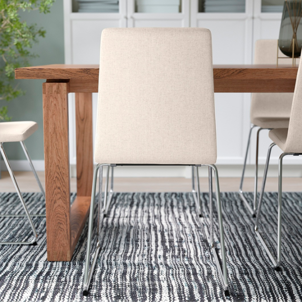 Кухонный стул Ikea Lillanas/Gunnared Ткань/ Бежевый Хром photo 3