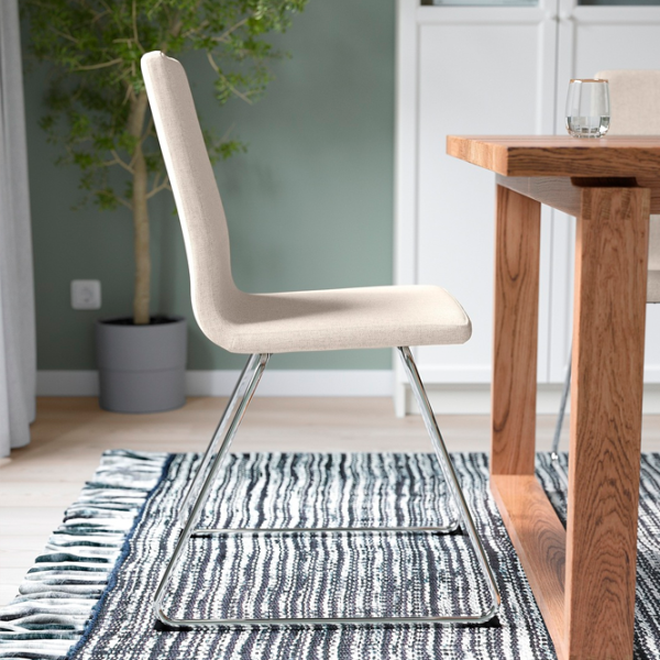 Кухонный стул Ikea Lillanas/Gunnared Ткань/ Бежевый Хром photo 4