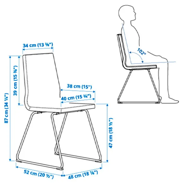 Кухонный стул Ikea Lillanas/Gunnared Ткань/ Бежевый Хром photo 7