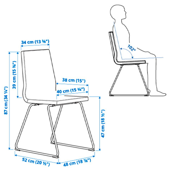 Кухонный стул Ikea Lillanas/Gunnared Ткань/ Бежевый Хром photo 7