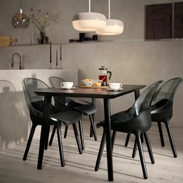 Scaun de bucătărie Ikea Baltsar Stofă/ Black Transparent photo 4 Scaun de bucătărie Ikea Baltsar Stofă/ Black Transparent photo 4
