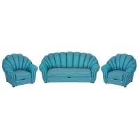 Set de canapele Confort T-2 MD (122445) Stofă / Light Blue