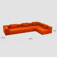 Canapea de colț Confort Ricci (122452) Stofă / Orange photo 2