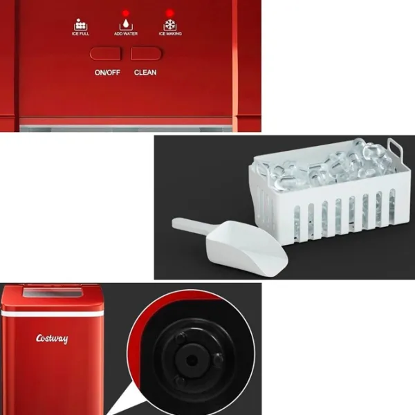 Generator de gheață Costaway EP24744DE-RE Red / 120 W photo 3