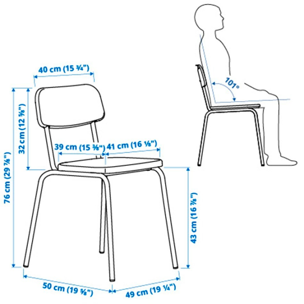 Кухонный стул Ikea Grasala Полиэстер/ Серый  photo 2 Кухонный стул Ikea Grasala Полиэстер/ Серый  photo 2