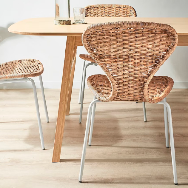 Кухонный стул Ikea Alvsta/Sefast Искусственный ротанг/ Бежевый White photo 5