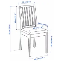 Кухонный стул Ikea Ekedalen/Orrsta Ткань/ Белый Серый photo 6