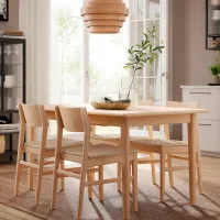 Кухонный стол раскладной Ikea Skansnas ДСП/ Бук photo 3