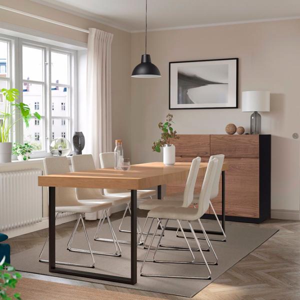 Masă de bucătărie extensibilă Ikea Tarsele MDF/ Brown photo 7