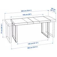 Masă de bucătărie extensibilă Ikea Tarsele MDF/ Brown photo 7