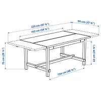 Кухонный стол раскладной Ikea Nordviken ДСП/ Коричневый photo 4
