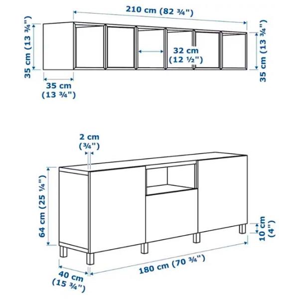 Гостиная Ikea Besta/Eket Модульная / White photo 4