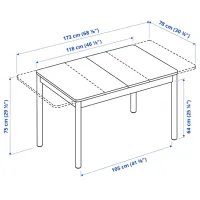 Кухонный стол раскладной Ikea Ronninge ДСП/ Коричневый photo 5