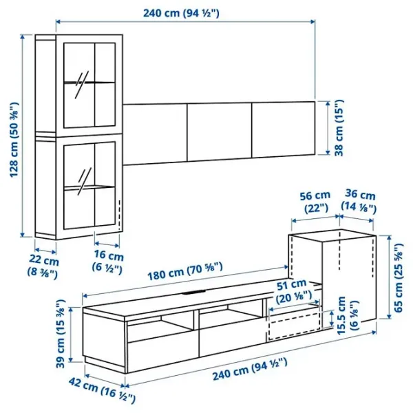 Гостиная Ikea Besta/Eket Модульная / White photo 8