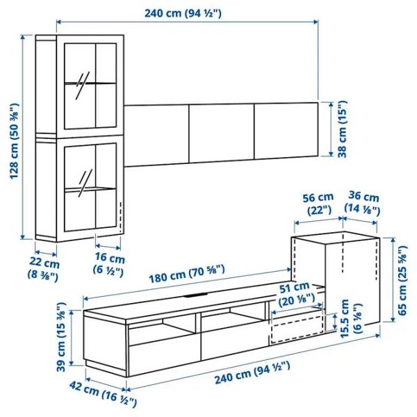 Гостиная Ikea Besta/Eket Модульная / White photo 8