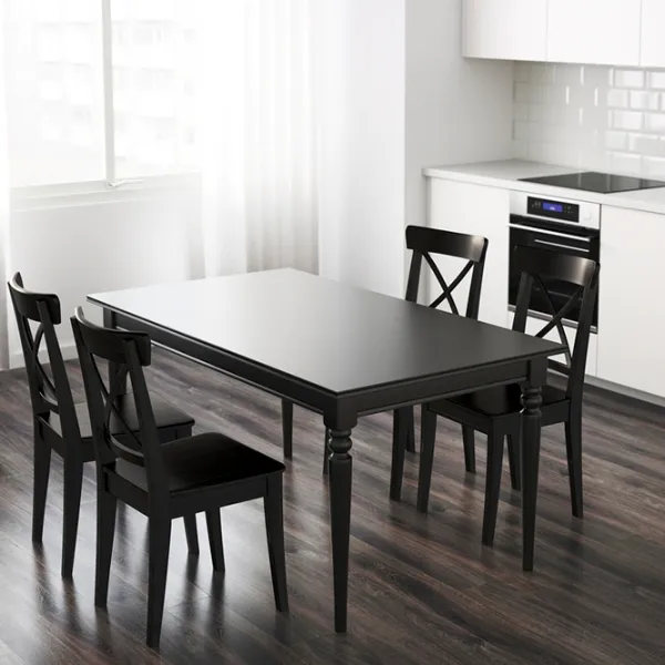 Masă de bucătărie extensibilă Ikea Ingatorp PAL/ Black photo 2