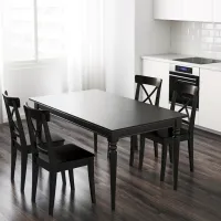 Кухонный стол раскладной Ikea Ingatorp ДСП/ Черный photo 2
