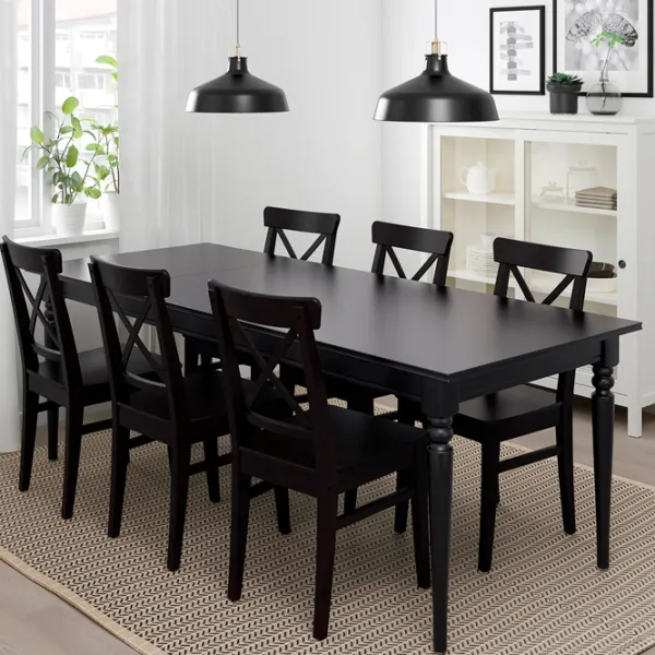 Masă de bucătărie extensibilă Ikea Ingatorp PAL/ Black photo 4