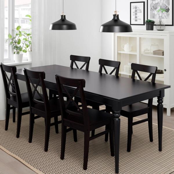 Masă de bucătărie extensibilă Ikea Ingatorp PAL/ Black photo 4