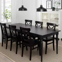 Кухонный стол раскладной Ikea Ingatorp ДСП/ Черный photo 4
