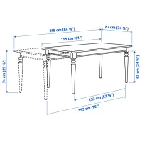 Кухонный стол раскладной Ikea Ingatorp ДСП/ Черный photo 7