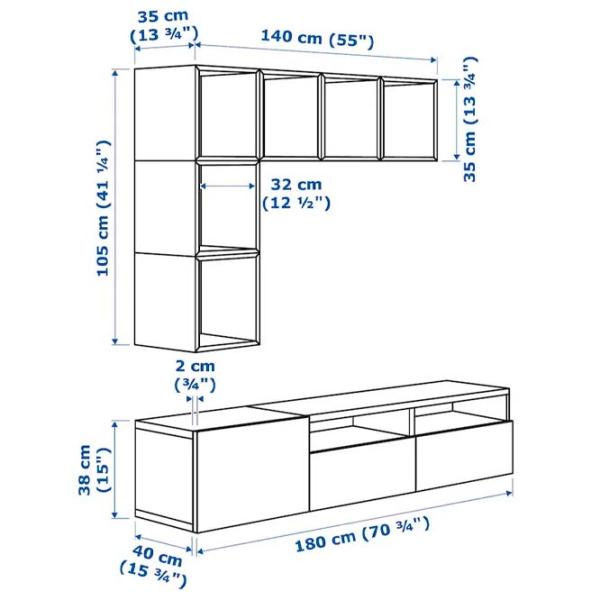 Living Ikea Besta/Eket Modulară / White photo 4
