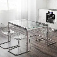 Кухонный стол раскладной Ikea Glivarp Стекло/ Хром photo 2