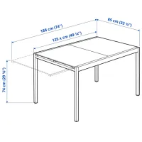 Кухонный стол раскладной Ikea Glivarp Стекло/ Хром photo 5