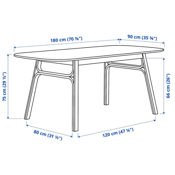 Masă de bucătărie fixă Ikea Voxlov PAL/ Brown photo 6