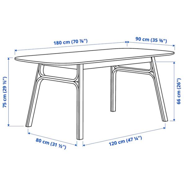 Masă de bucătărie fixă Ikea Voxlov PAL/ Brown photo 6