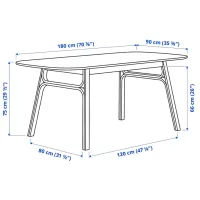 Кухонный стол зафиксированный Ikea Voxlov ДСП/ Коричневый photo 6