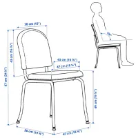 Кухонный стул Ikea Ebbalycke/Idekulla Ткань/ Бежевый Черный photo 6