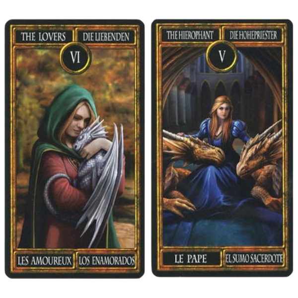 Настольная игра Fournier Dragon Tarot by Anne Stokes 18+/ Карты таро photo 4