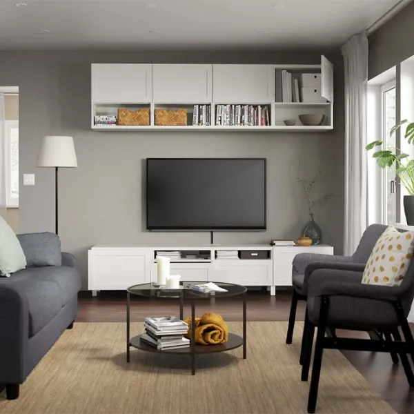 Гостиная Ikea Besta/Hanviken/Stubbarp Модульная / White photo 2